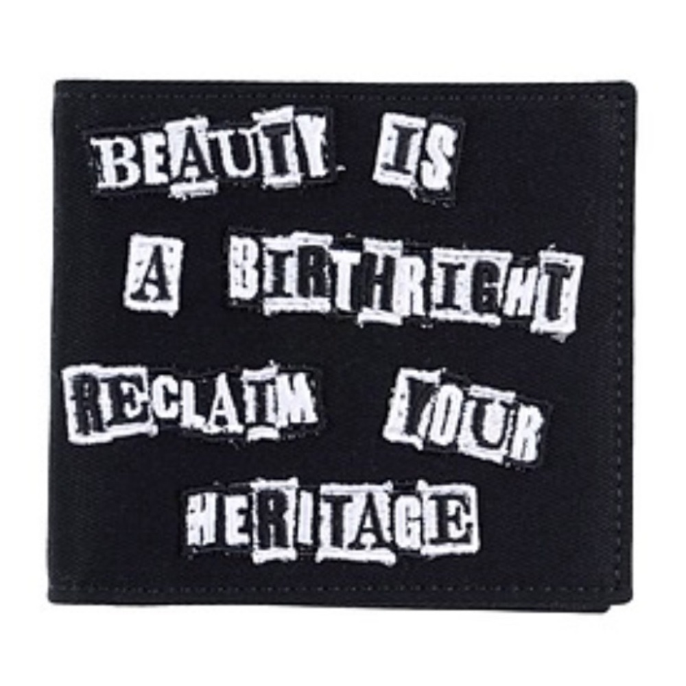 Valentino Garavani x Jamie Reid Embroidered Patch Black Leather Bifold Wallet